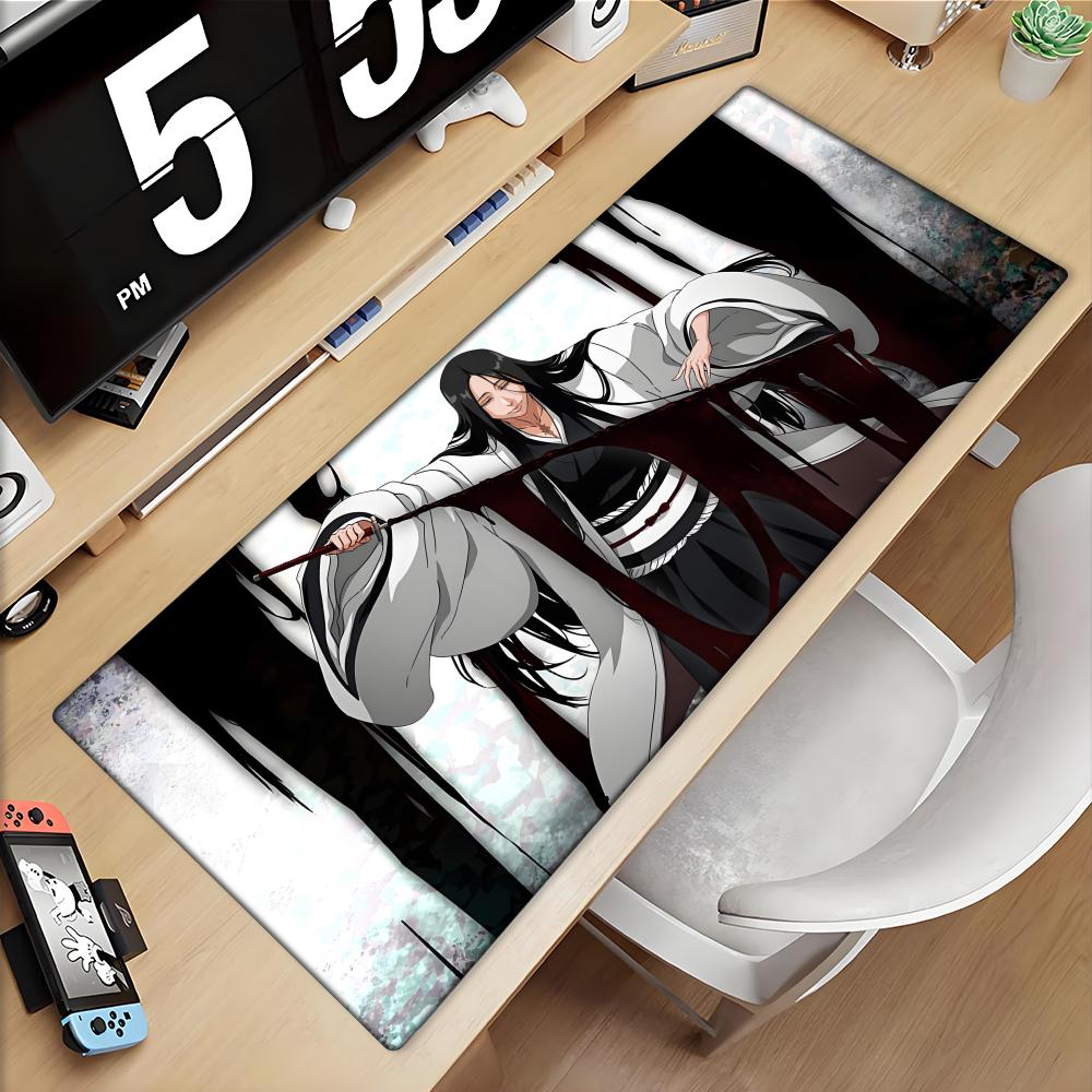Gaming Keyboard High Ground - แผ่นรองเมาส์ขนาดใหญ่สีดำสีขาวอะนิเมะ BLEACH เมาส์เสื่อเกมอุปกรณ์เสริมสำนักงานเกมเมอร์คีย์บอร์ดโต๊ะแผ่นรองเมาส์อูโนฮะ รีสึ
