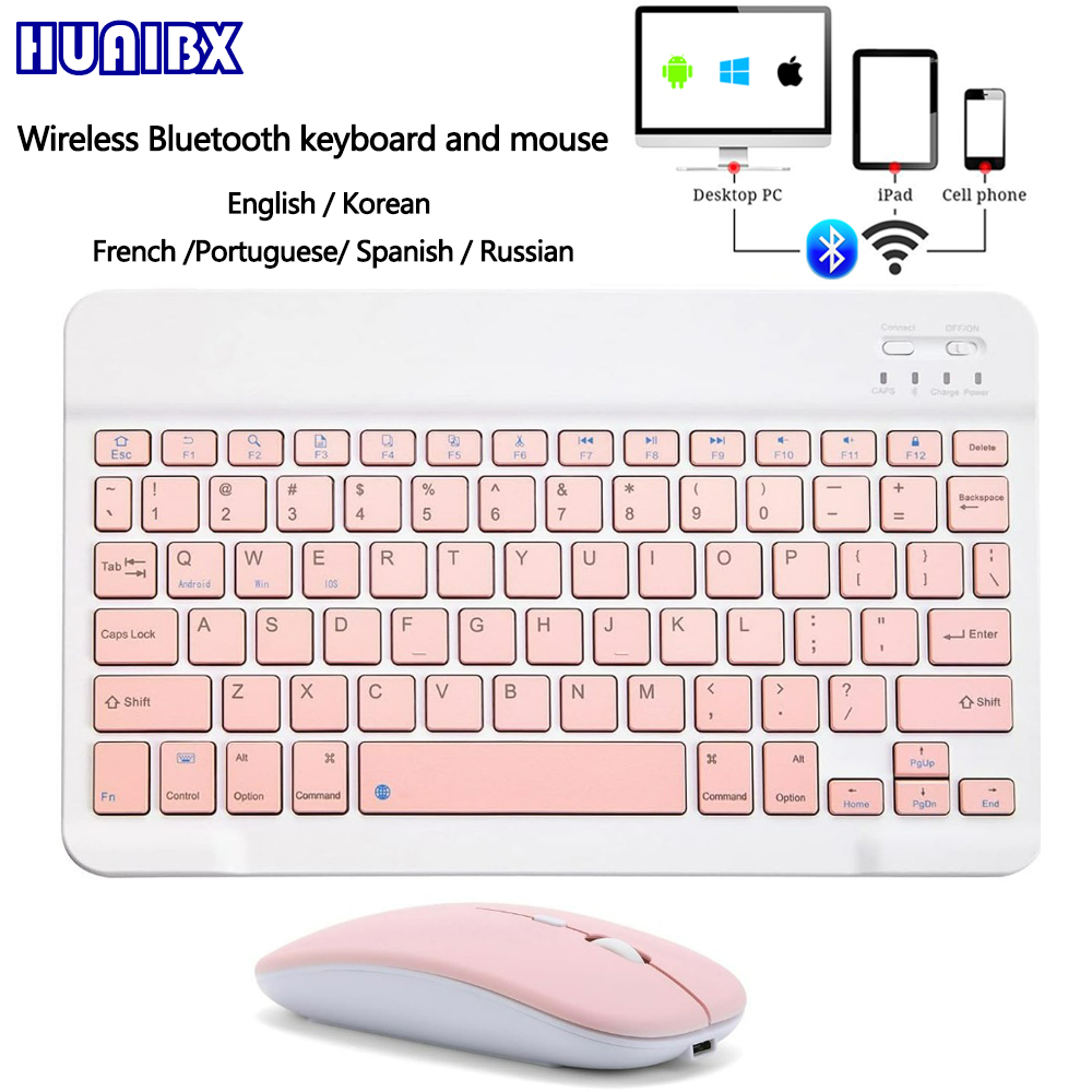 Gaming Keyboard Wireless - 10 นิ้วคีย์บอร์ดไร้สายบลูทูธมินิสำหรับไอแพดโทรศัพท์แท็บเล็ตคีย์บอร์ดบลูทูธแบบพกพาและเมาส์สำหรับซัมซุง เสี่ยวมี่ แอนดรอยด์