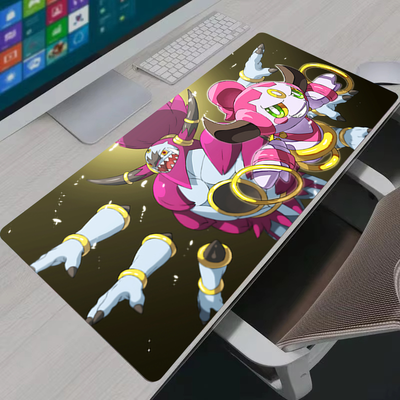 Gaming Keyboard Top - แผ่นรองเมาส์ขนาดใหญ่ P-pokemon Hoopa อุปกรณ์เสริมสำหรับเล่นเกมคอมพิวเตอร์แผ่นรองคีย์บอร์ดเกมเมอร์ฐานยางแผ่นรองเม้าส์ล็อคเอดจ์แผ่นรองเมาส์ตั้งโต๊ะ