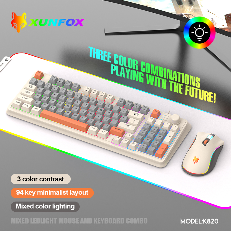 Gaming Keyboard Mouse Wireless - K820 USB เกมคีย์บอร์ดเมาส์ชุด Illuminated Desktop/แล็ปท็อปโฮมออฟฟิศหญิงชายคีย์บอร์ด