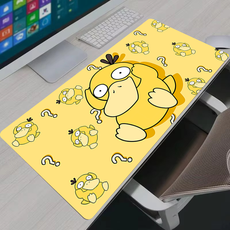 Gaming Keyboard Top - แผ่นรองเมาส์อะนิเมะ P-Pokemon Psyduck XXL แผ่นรองเมาส์สำหรับเล่นเกมขนาดใหญ่แผ่นรองโต๊ะยางกันลื่นแล็ปท็อปพีซีอุปกรณ์เสริมแผ่นรองคีย์บอร์ดเกมเมอร์