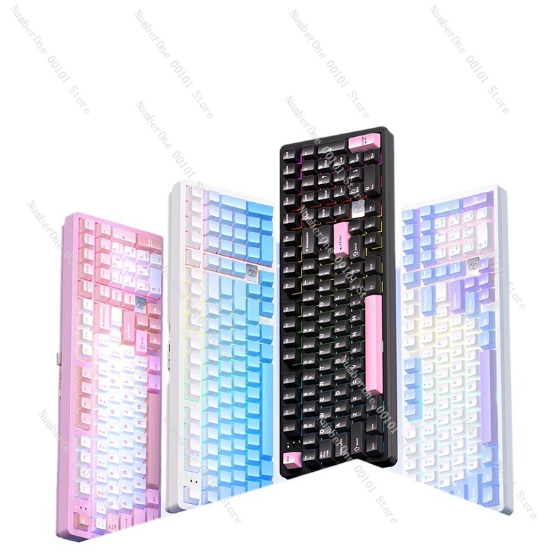 Gaming Keyboard Wireless - คีย์บอร์ดเชิงกลอลูมิเนียมอัลลอยด์, คีย์บอร์ดเกมมิ่งไร้สายสามโหมดบลูทูธและ USB, คีย์บอร์ดสำนักงานอีสปอร์ตขนาดกะทัดรัด
