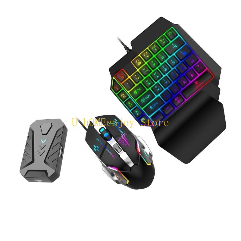 Gaming Keyboard And Mouse Mobile - ตัวแปลงคีย์บอร์ดและเมาส์สำหรับเล่นเกม B0KF อะแดปเตอร์คีย์บอร์ดและเมาส์พร้อมเอฟเฟกต์การสั่นสะเทือนสำหรับเกมมือถือบนมือถือ
