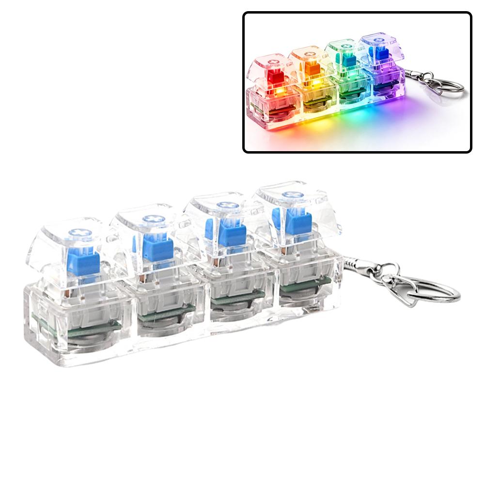 Mechanical Switch Tester - พวงกุญแจ LED ไฟกระพริบ, เครื่องทดสอบสวิตช์ 4 ปุ่ม,