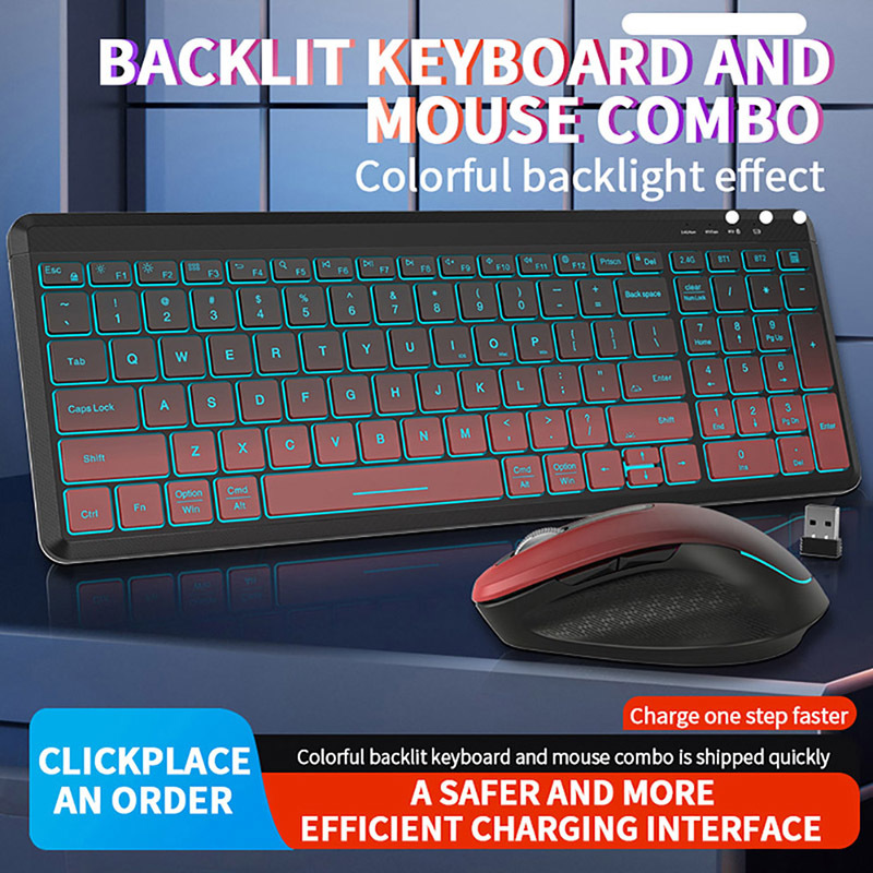 ชุดแป้นพิมพ์และเมาส์ไร้สายแบบเ - Gaming Keyboard Bundle บทวิจารณ์และราคา