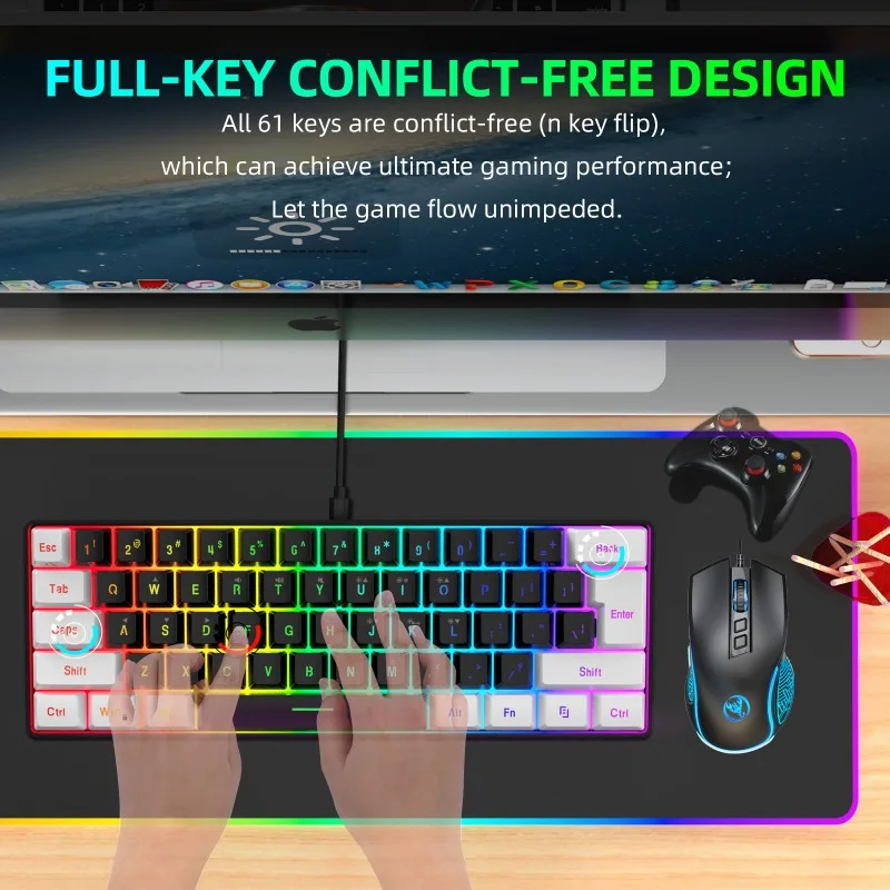 ชุดคีย์บอร์ดและเมาส์ 60% สำหรั - Gaming Keyboard And Mouse Set บทวิจารณ์และราคา