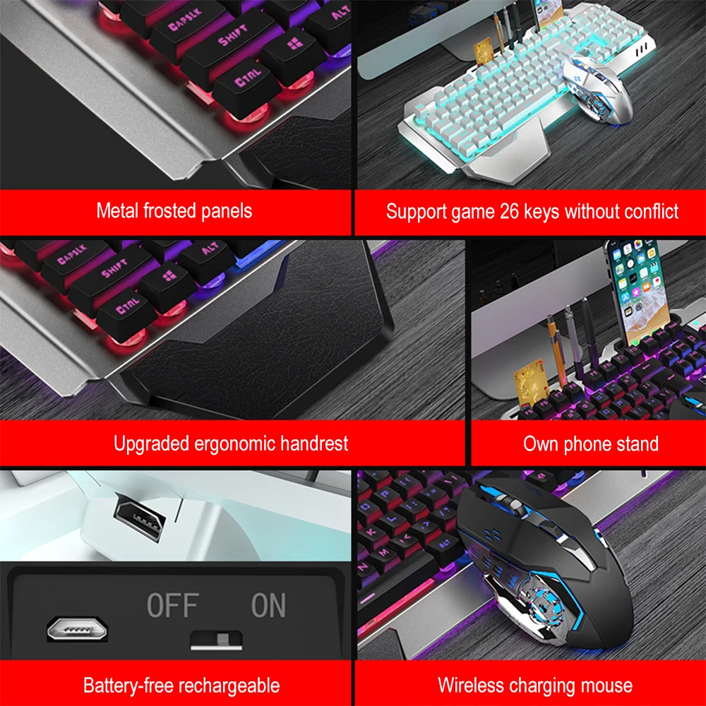 ชุดแป้นพิมพ์และเมาส์ไร้สาย2.4G - Gaming Keyboard Mouse Wireless บทวิจารณ์และราคา