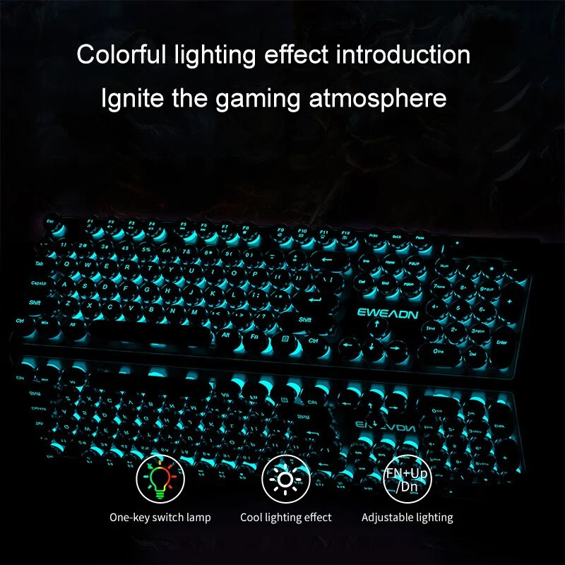 ชุดคีย์บอร์ดและเมาส์สไตล์เรโทร - Gaming Keyboard Wireless บทวิจารณ์และราคา
