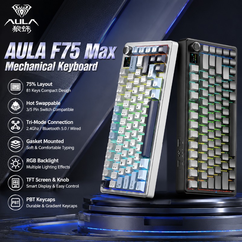 คีย์บอร์ดกลไก AULA F75 Max รูป - Gasket Mount Kit บทวิจารณ์และราคา