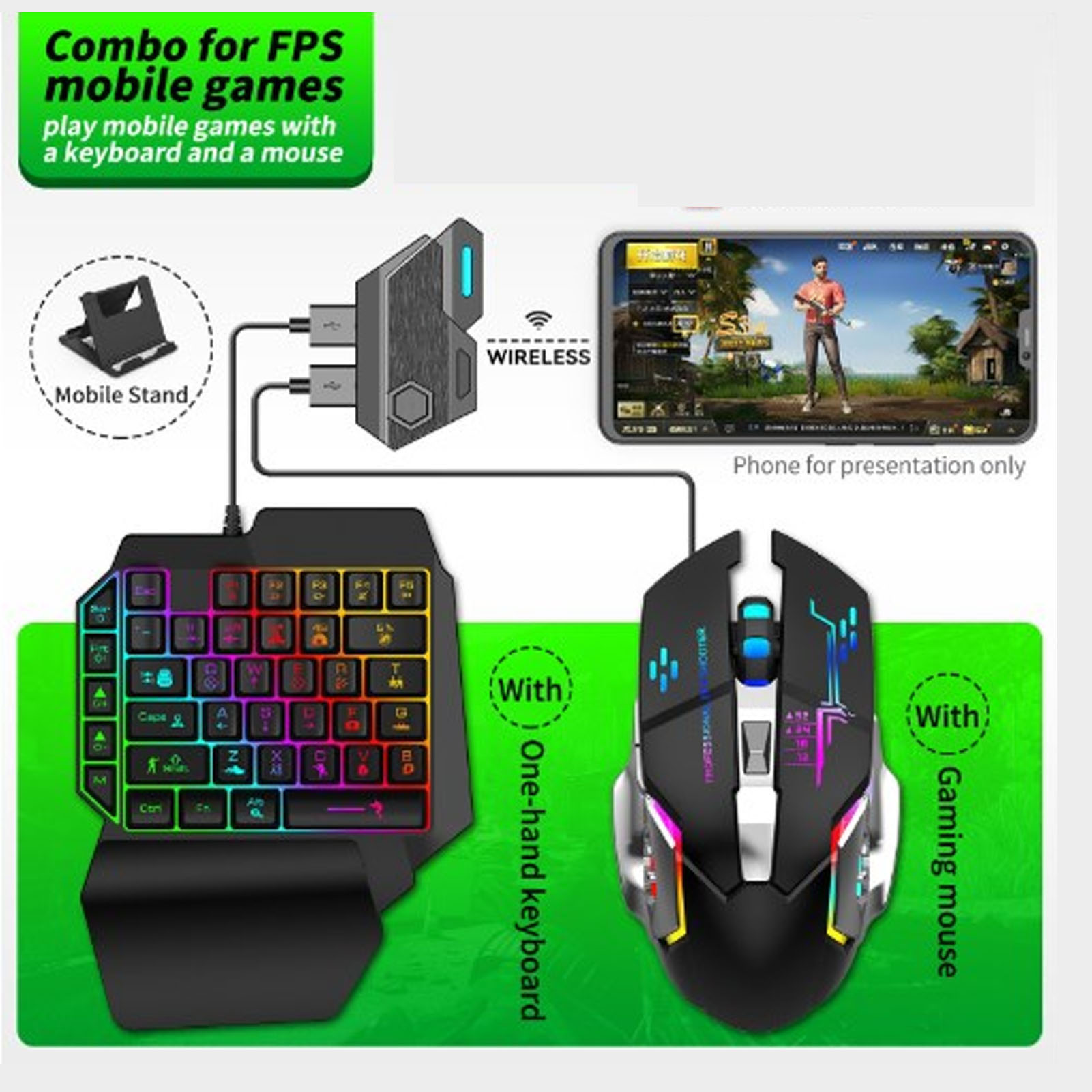 ชุดแปลงเมาส์คีย์บอร์ด ชุดคีย์บ - Gaming Keyboard And Mouse Set บทวิจารณ์และราคา