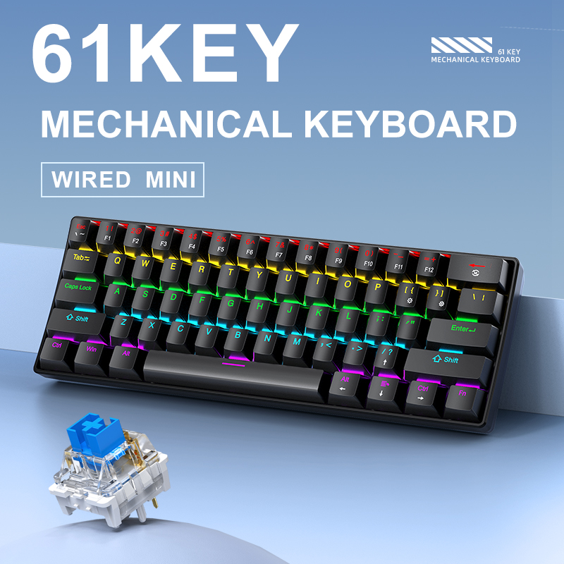 คีย์บอร์ดเกมมิ่งแบบมีสาย K61,  - Gaming Keyboard And Mouse Set บทวิจารณ์และราคา