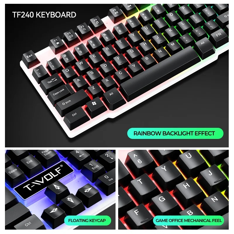 ชุดคีย์บอร์ดและเมาส์ USB ใหม่ส - Gaming Keyboard And Mouse Set บทวิจารณ์และราคา