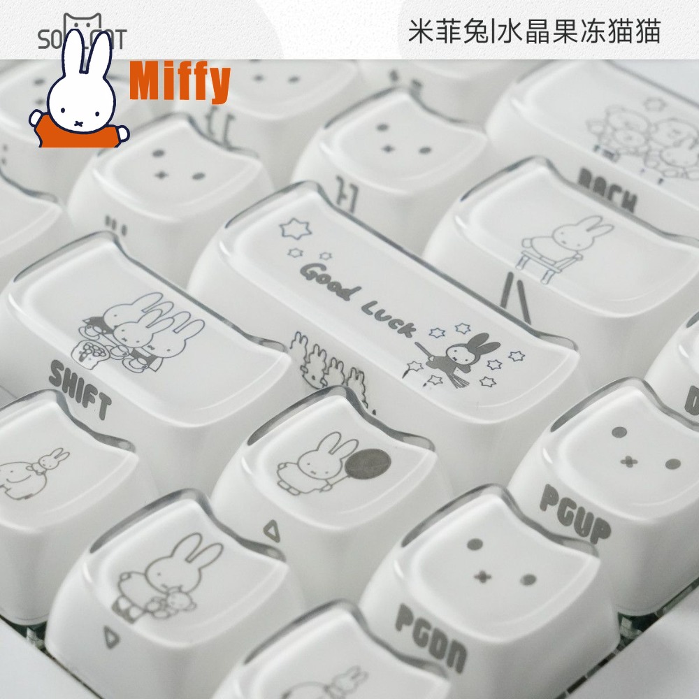 คีย์แคป Miffy น่ารัก ลายกระต่า - Gaming Keyboard Typewriter บทวิจารณ์และราคา