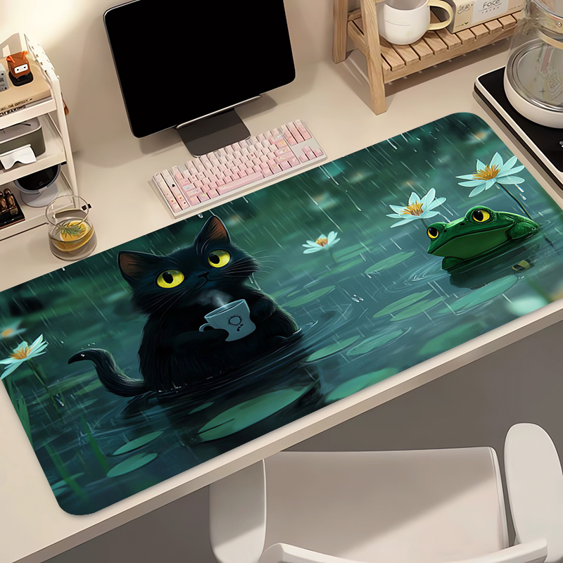 แผ่นรองเมาส์ซิลิโคนลายแมวดำน่า - Gaming Keyboard Nearby บทวิจารณ์และราคา